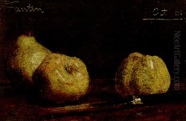 Nature Morte, Une Poire Et Deux Pommes Oil Painting by Henri Fantin-Latour