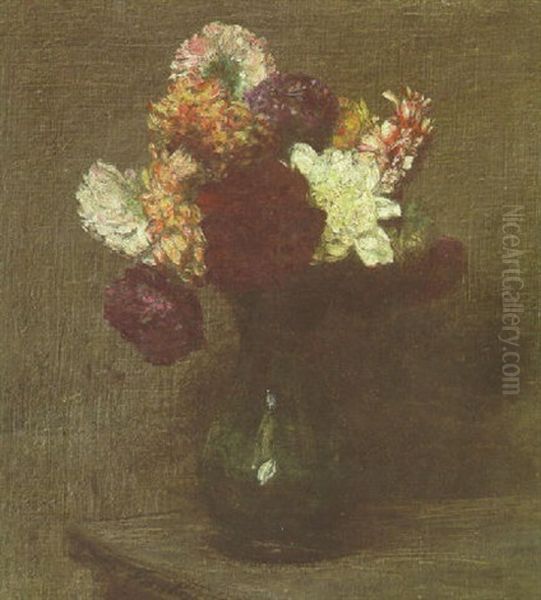 Fleurs, Dahlias Oil Painting by Henri Fantin-Latour