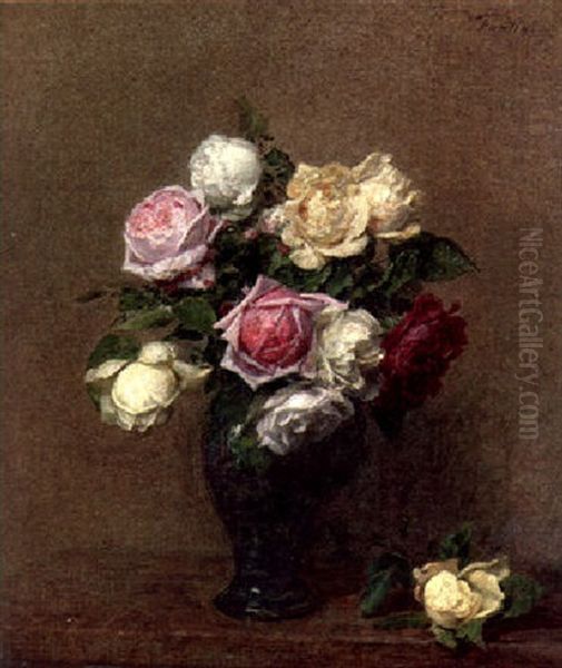 Les Roses Oil Painting by Henri Fantin-Latour