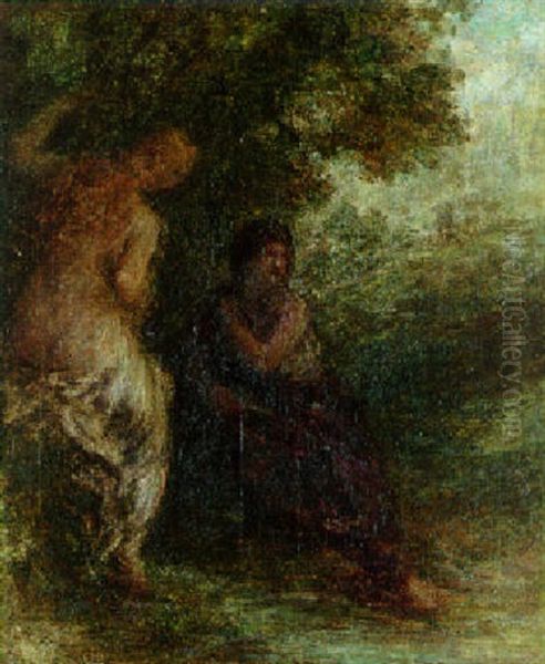 Deux Baigneuses (la Surprise) Oil Painting by Henri Fantin-Latour