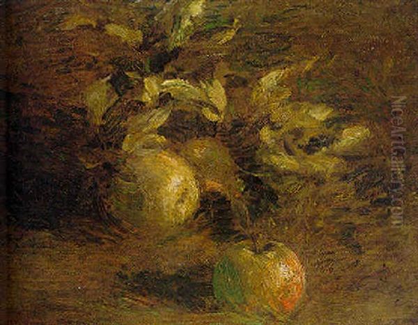 Les Pommes Oil Painting by Henri Fantin-Latour