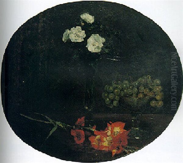 Nature Morte Aux Fleurs Oil Painting by Henri Fantin-Latour