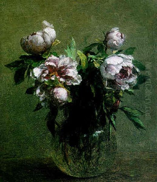 Vase De Pivoines Oil Painting by Henri Fantin-Latour