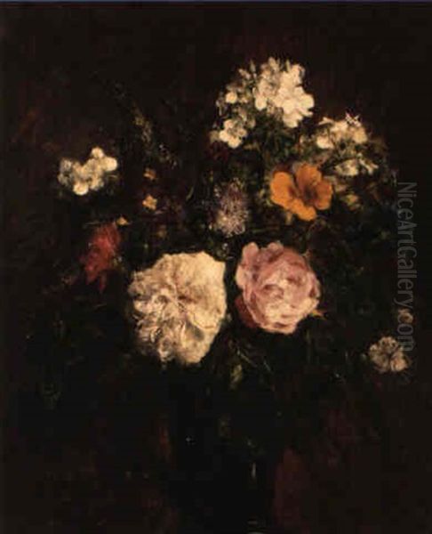 Still Life With Flowers Oil Painting by Henri Fantin-Latour