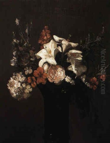 Fleurs Oil Painting by Henri Fantin-Latour