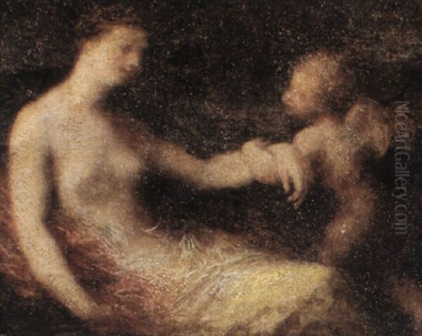 Venus Und Amor Oil Painting by Henri Fantin-Latour