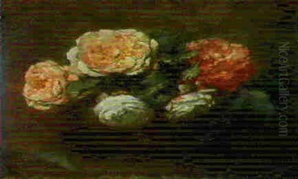 Rose Oil Painting by Henri Fantin-Latour