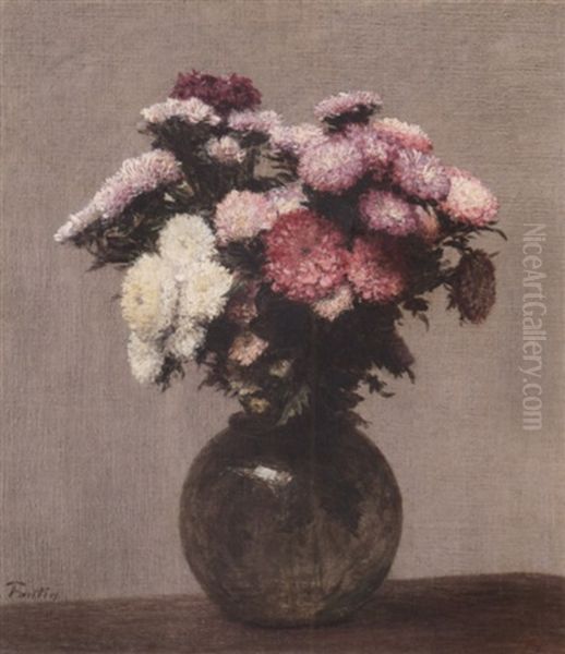 Fleurs - Reines Marguerites Oil Painting by Henri Fantin-Latour