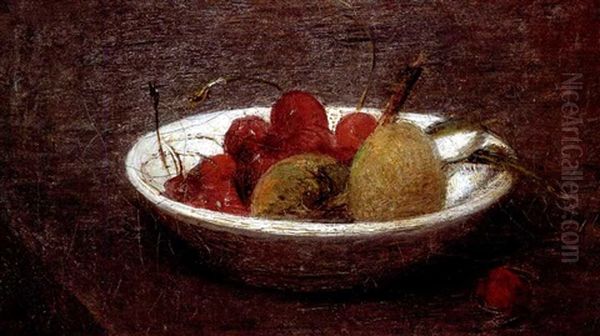 Nature Morte Aux Cerises Et Amandes Oil Painting by Henri Fantin-Latour