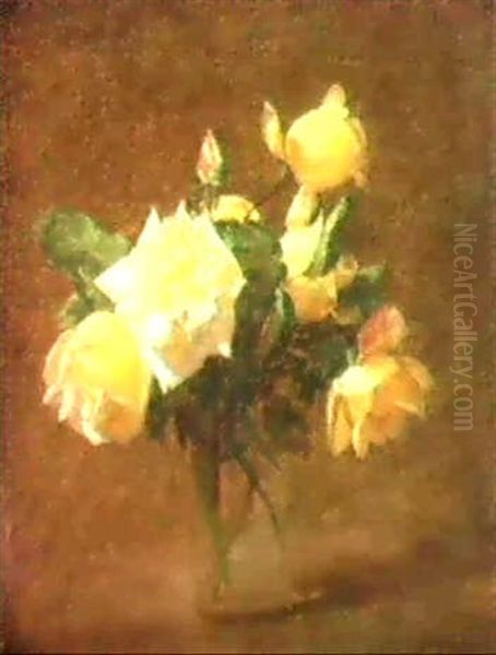 Yellow Roses Oil Painting by Henri Fantin-Latour