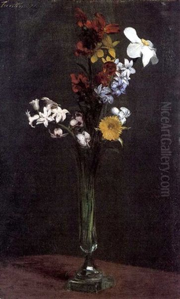 Narcisses, Jacinthes Et Giroflees Oil Painting by Henri Fantin-Latour