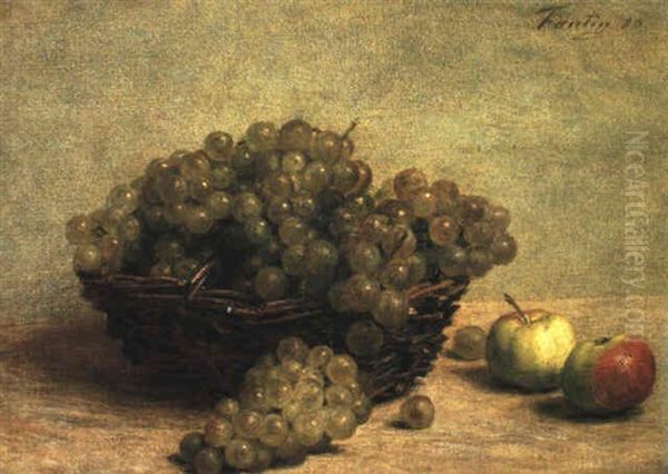 Nature Morte: Raisin Et Pommes D'api Oil Painting by Henri Fantin-Latour