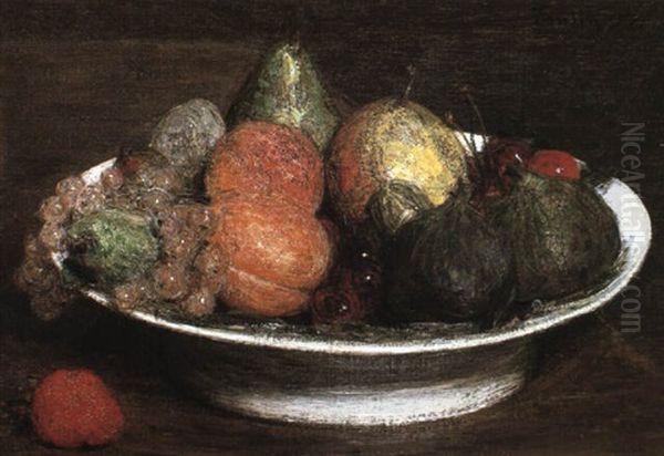 Nature Morte - Assiette De Fruits Oil Painting by Henri Fantin-Latour