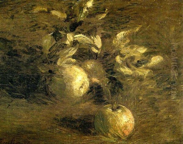 Les Pommes Oil Painting by Henri Fantin-Latour