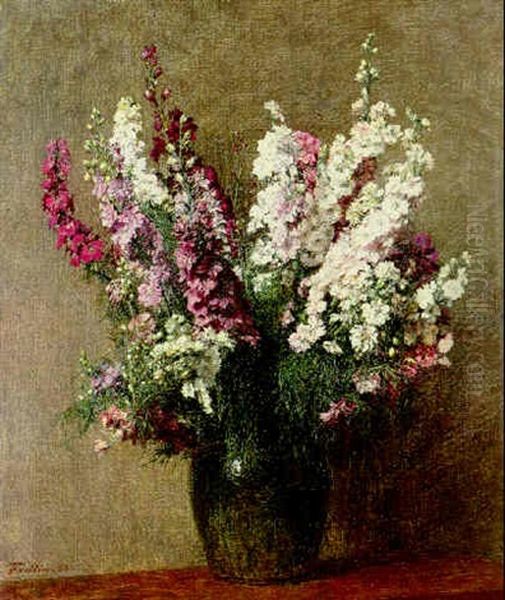 Pieds D'alouette Oil Painting by Henri Fantin-Latour