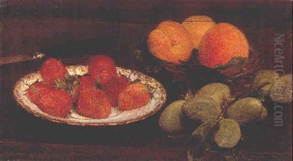 Nature Morte Aux Fruits Oil Painting by Henri Fantin-Latour