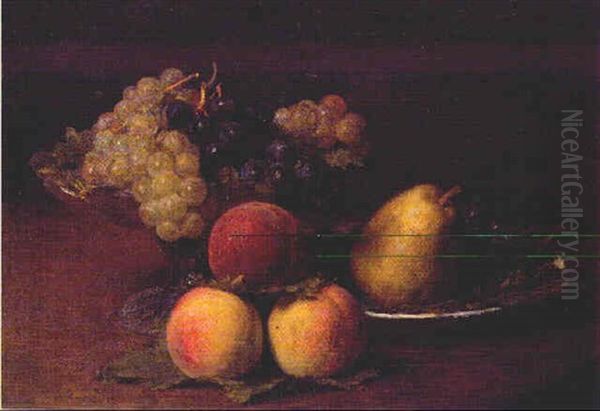 Nature Morte Aux Peches Et Raisins Oil Painting by Henri Fantin-Latour