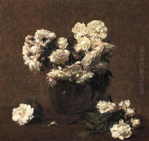 Roses Aime Viebert Oil Painting by Henri Fantin-Latour