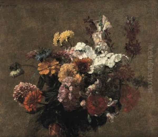 Fleurs Diverses Oil Painting by Henri Fantin-Latour