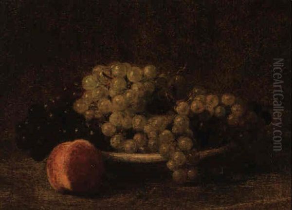 Nature Morte Aux Raisins Et Peche Oil Painting by Henri Fantin-Latour