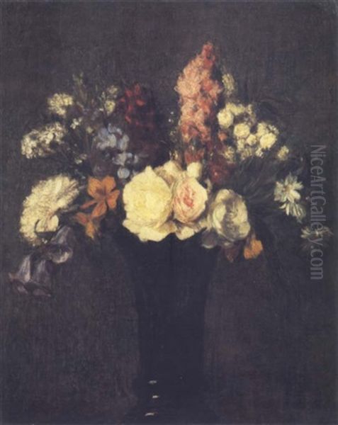 Vase De Fleurs Oil Painting by Henri Fantin-Latour