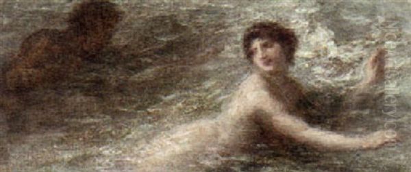 Naiade Poursuivie Par Un Triton Oil Painting by Theodore Fantin-Latour