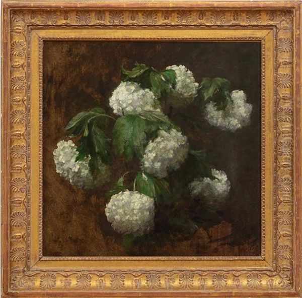 White Hydrangeas Oil Painting by Victoria Dubourg Fantin-Latour