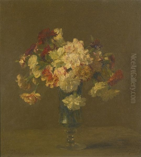 Vase D'oeillets Oil Painting by Victoria Dubourg Fantin-Latour