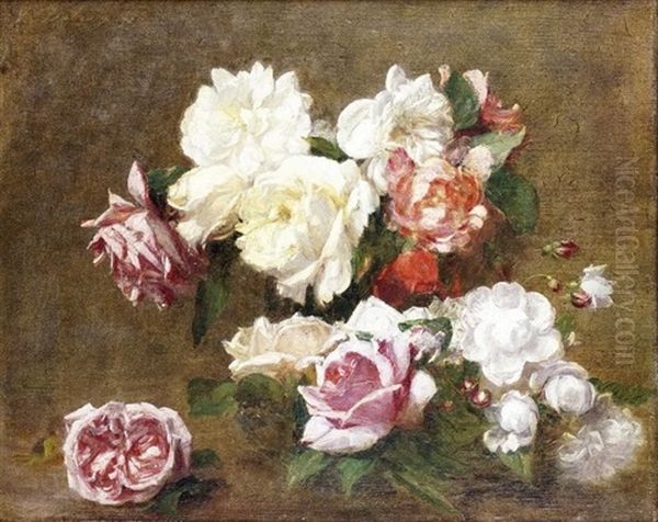 Les Roses Oil Painting by Victoria Dubourg Fantin-Latour