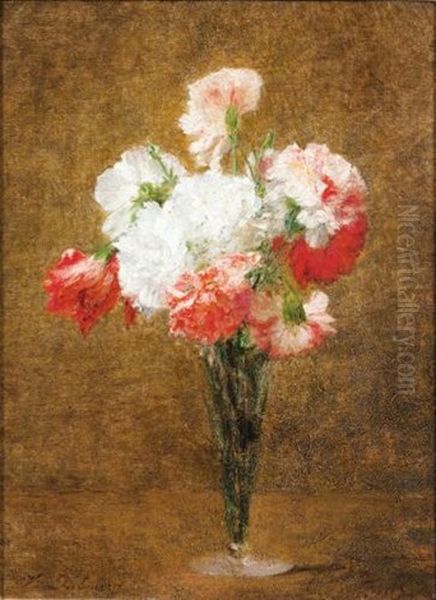 Vase D'oeillets Oil Painting by Victoria Dubourg Fantin-Latour