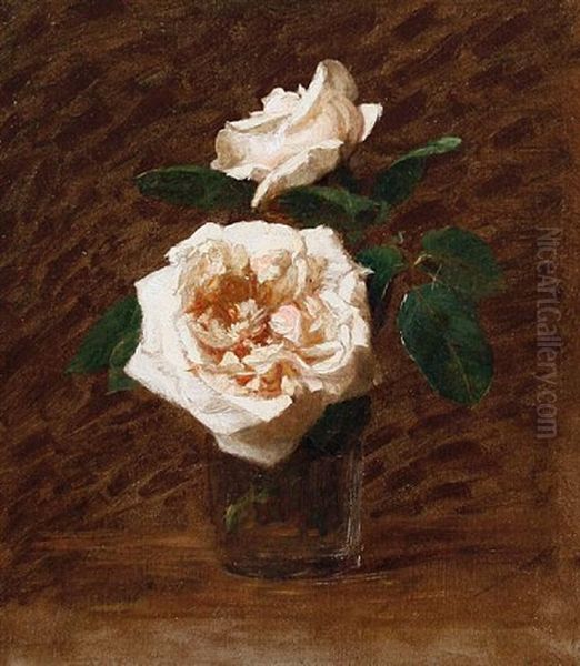 Roses (study) Oil Painting by Victoria Dubourg Fantin-Latour