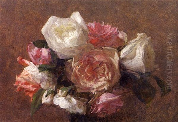 Bouquet De Roses Oil Painting by Victoria Dubourg Fantin-Latour