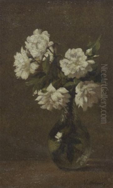 Still Life With Camelias Oil Painting by Victoria Dubourg Fantin-Latour