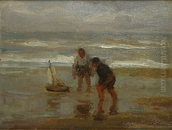 Spelevaren Oil Painting by Edgard Farasyn