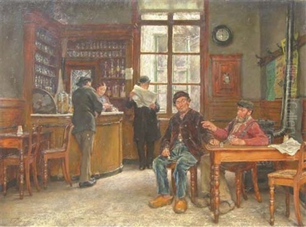 In The Local Bar Oil Painting by Edgard Farasyn