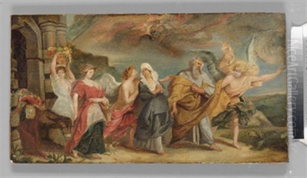 Lot Und Seine Tochter (after Peter Paul Rubens) by Louis Farasyn