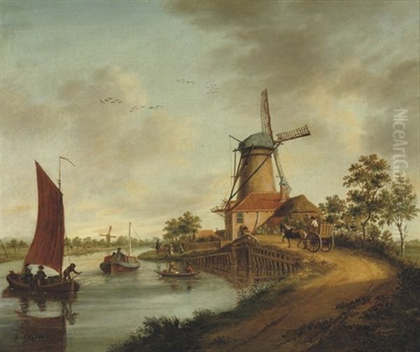 The Koorn Moole Buiten Den Lijtsen Dam Oil Painting by Jacob Elias La Fargue