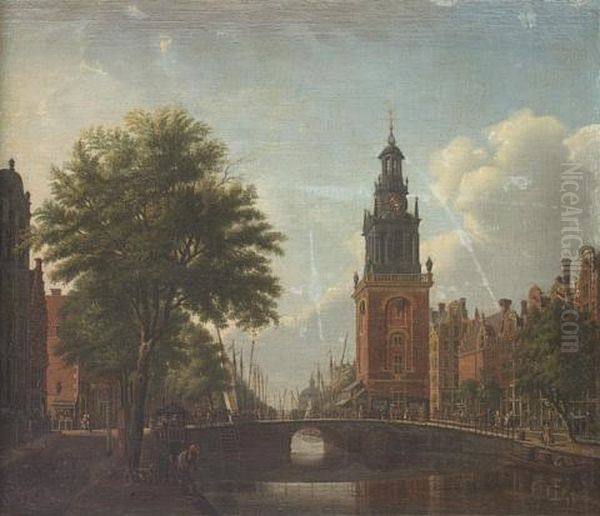 The Jan Roodenpoortstoren, Amsterdam Oil Painting by Paulus Constantijn la (La Fargue) Fargue