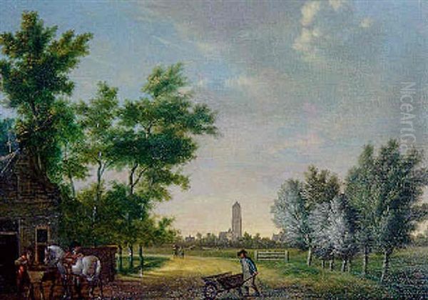 Paysage Des Environs D'utrecht Oil Painting by Paulus Constantijn la (La Fargue) Fargue