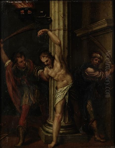 The Flagellation Of Christ Oil Painting by Paolo Farinati