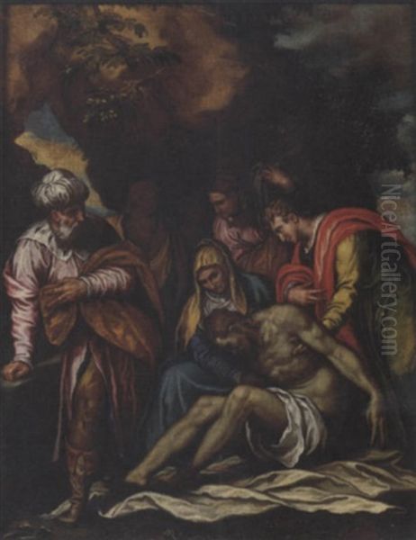 Compianto Sul Cristo Morto Oil Painting by Paolo Farinati