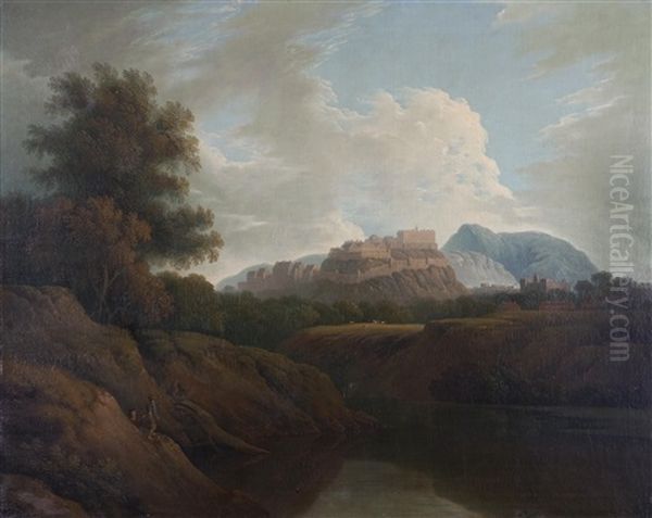 View Of Edinburgh Castle From The Water Of Leith by Joseph Farington