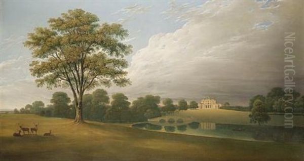 A View Of Stoke Park, Stoke Poges, Buckinghamshire Oil Painting by Joseph Farington