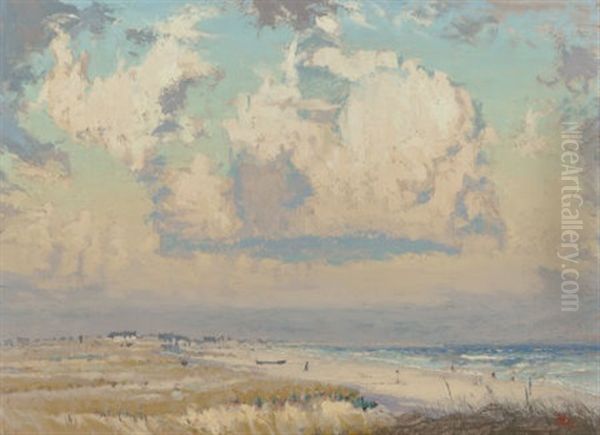 Afternoon Beach Scene by Richard Blossom Farley