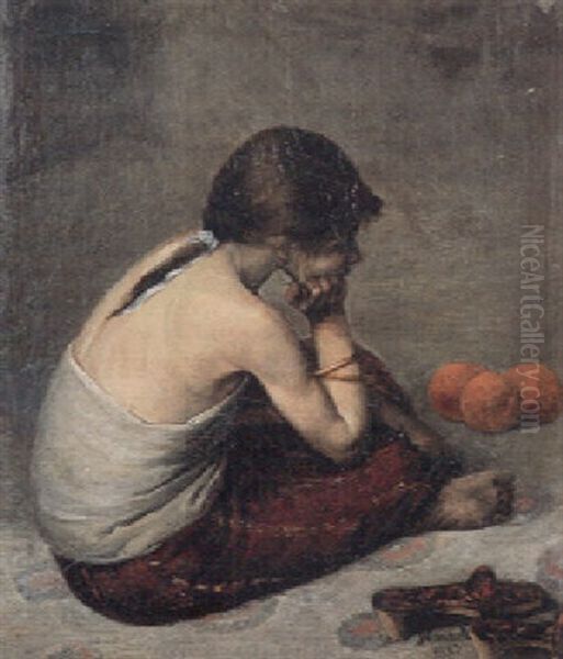 Jeune Orientale Aux Oranges Oil Painting by Stefano Farneti