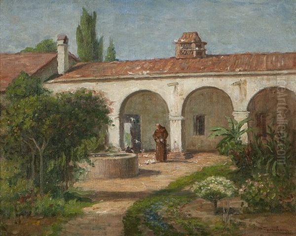 San Juan Capistrano Mission Oil Painting by Ammi Merchant Farnham