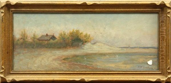 Beach Landscape With House And Dunes Oil Painting by Ammi Merchant Farnham