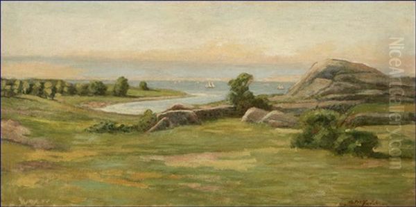 Sailboats In A Vast Coastal View by Ammi Merchant Farnham