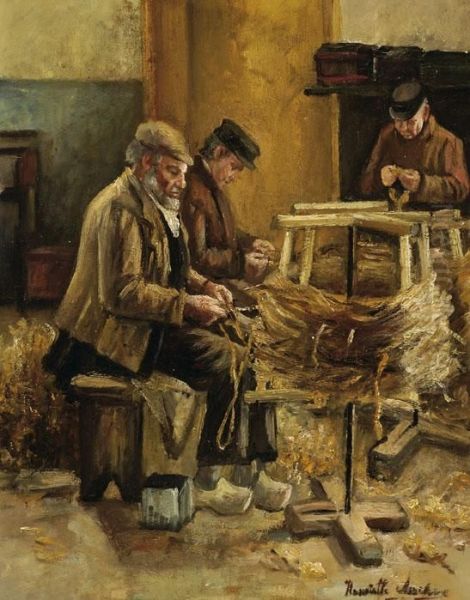 Broom Makers Oil Painting by Henriette Asscher