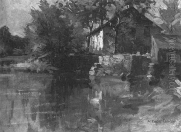 The Mill, Autumn Oil Painting by Herbert Cyrus Farnum